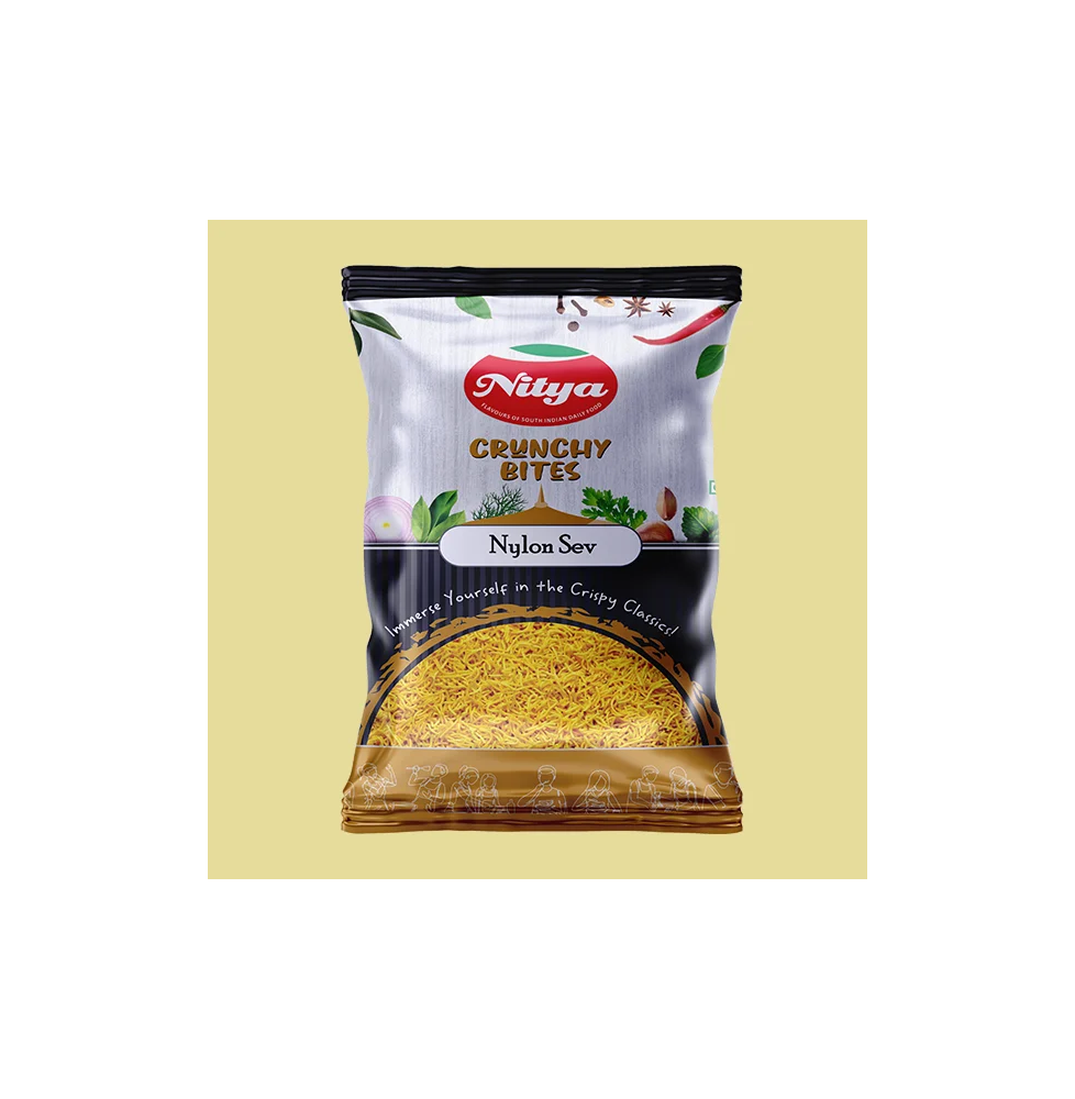 Nylon Sev – 180g | Nitya – Chrupiąca Indyjska Przekąska do Bhel Puri, Chaat i Innych