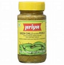 Pokrojone zielone chili w marynacie bez czosnku – 300g, marki Priya