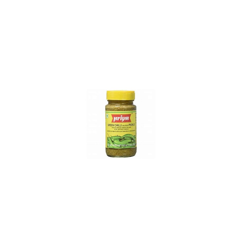 Pokrojone zielone chili w marynacie bez czosnku – 300g, marki Priya