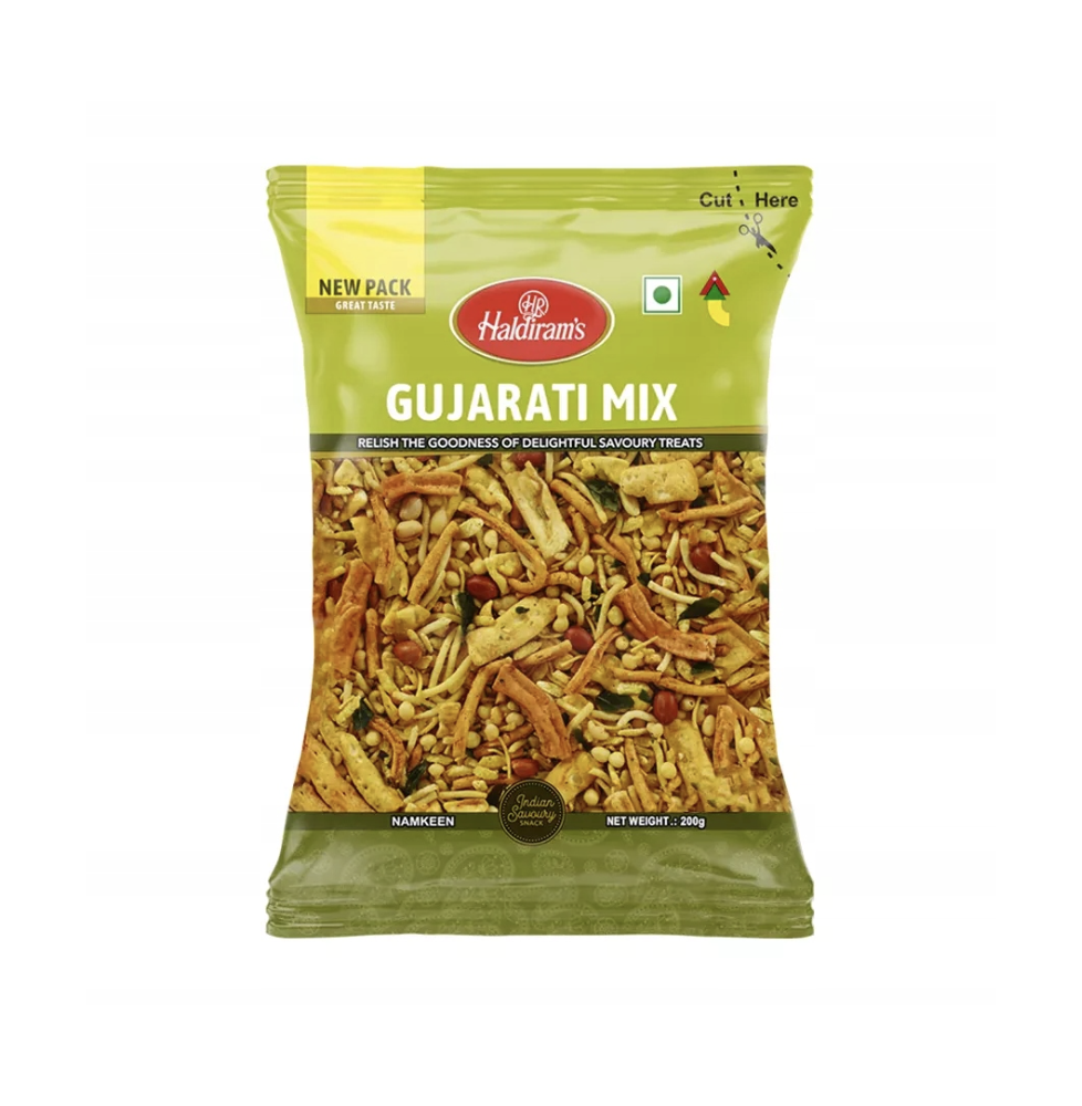 Mieszanka Gujarati Haldiram – 200g | Autentyczna Gujarati Mieszanka Snacków do Zajadańców,