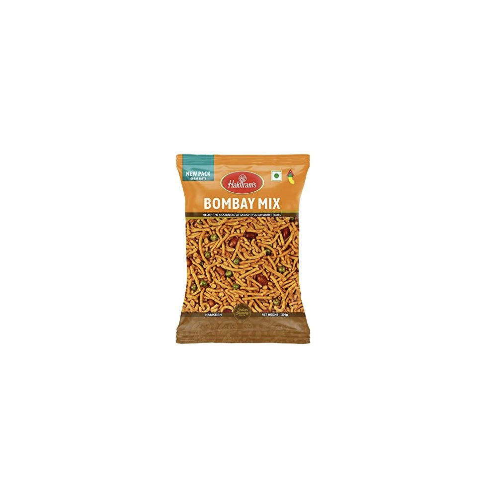 Mieszanka Bombay Haldiram – 200g | Chrupiąca Mieszanka Bombay na Przekąski do Herbaty i Imprez,