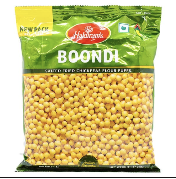 Haldiram Boondi – 200g | Crunchy Indian Boondi for Snacking & Cooking