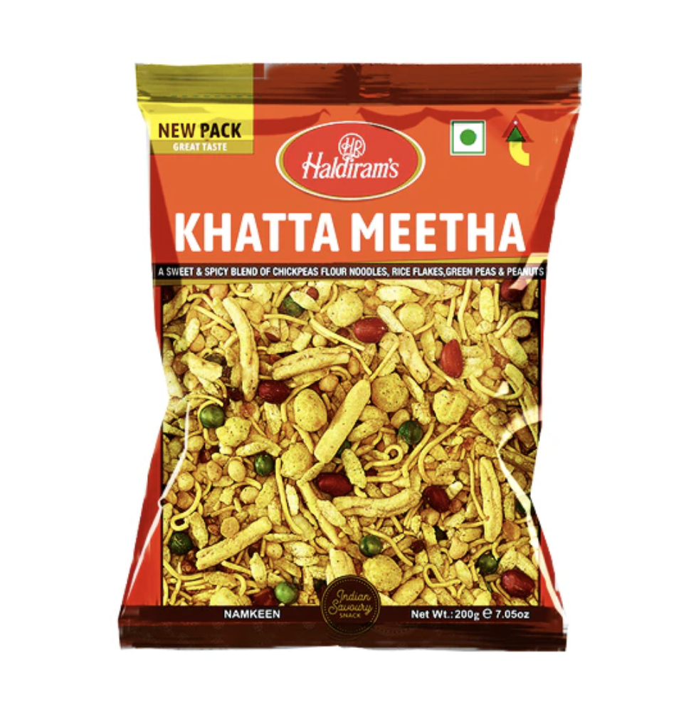 Mieszanka Khatta Meetha Haldiram – 200g | Słodko-Kwaśna Mieszanka Przekąsek do Zajadańców i Herbaty