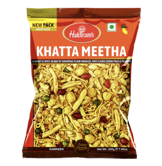 Mieszanka Khatta Meetha Haldiram – 200g | Słodko-Kwaśna Mieszanka Przekąsek do Zajadańców i Herbaty