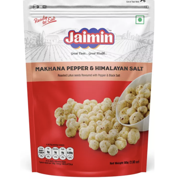 Przekąska Makhana Pepper & Himalayan Salt Jaimin 80g