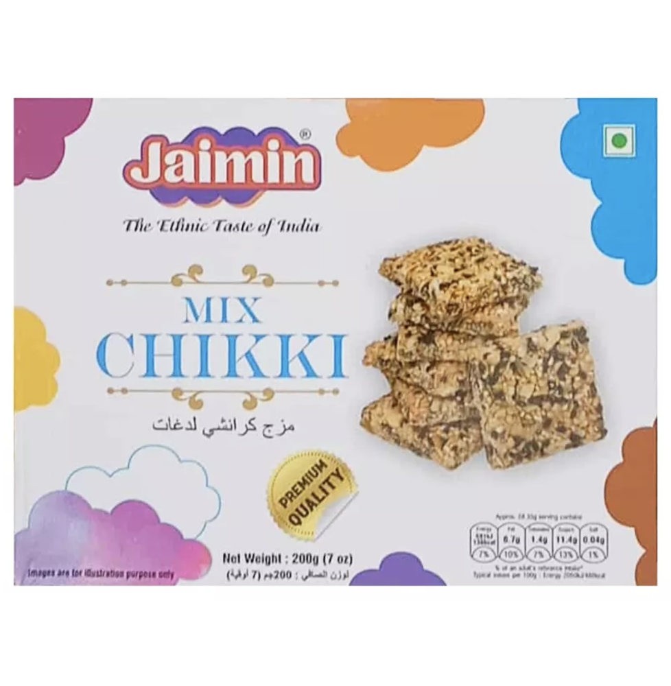 Indyjskie przekąski Mix Chikki Jaimin 200g