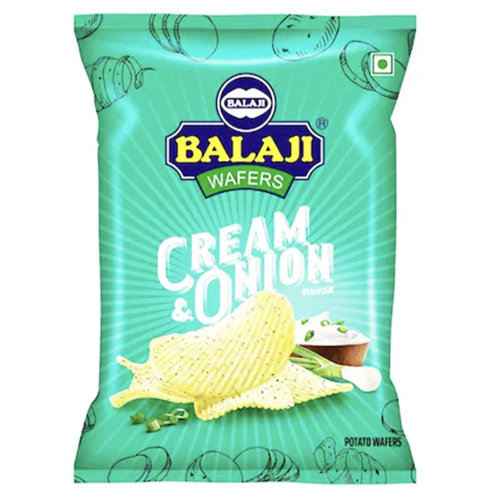Balaji Cream & Onion Potato Wafers 150g
