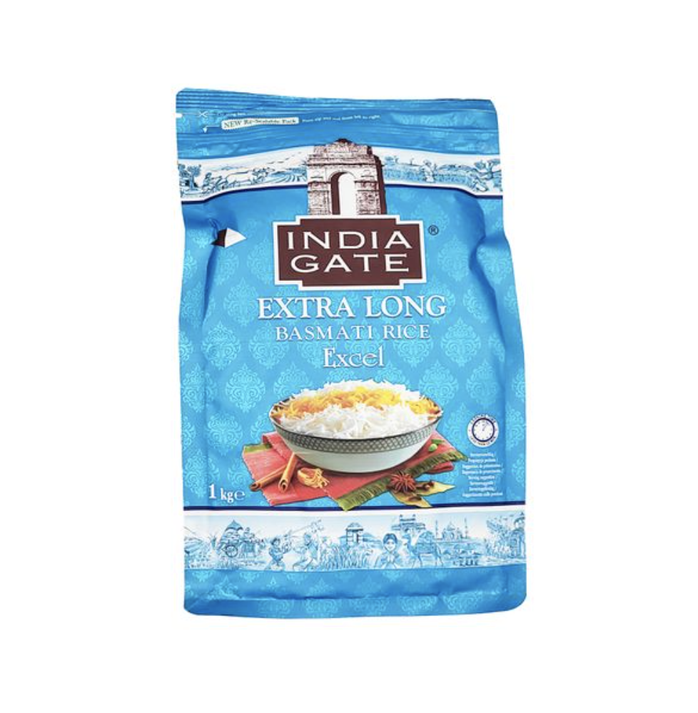 Extra Long Basmati Rice Excel India Gate 1kg