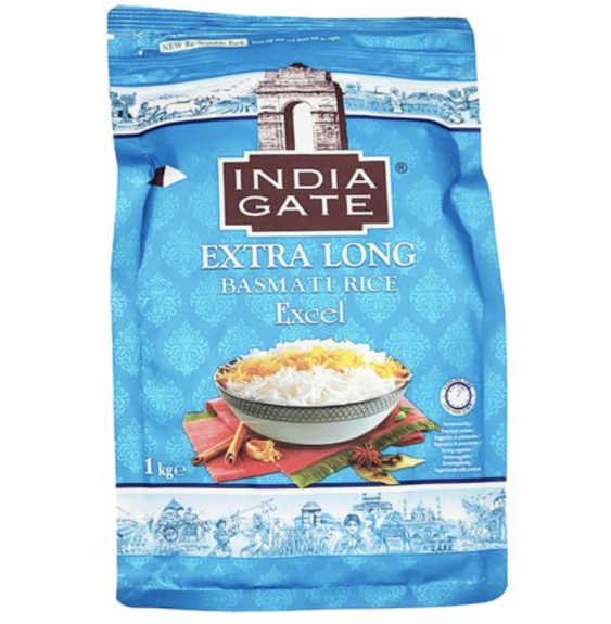 Extra Long Basmati Rice Excel India Gate 1kg
